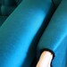Hollywood Starlet French Baroque Button Tufted Peacock Blue Silk Sofa