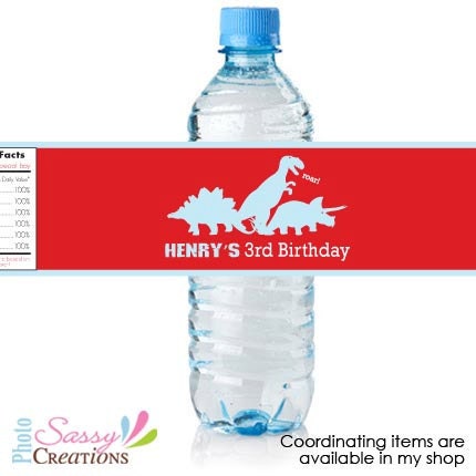 Water Bottle Stickers on Printable And Personalized Dinosaur Water Bottle Labels  Give Your