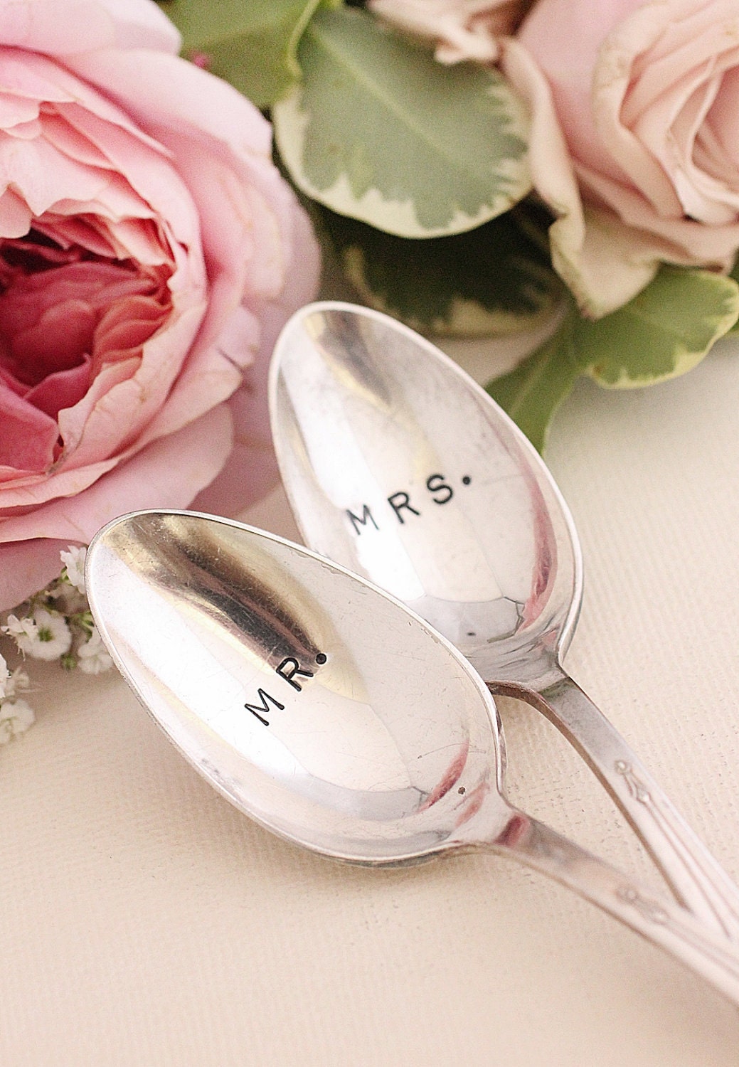 Antique Silverware Mr. and Mrs. spoons silver plated silverware  Mr. Mrs. coffee spoons Jamestown 1916