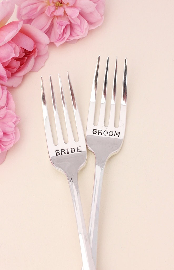 Wedding Forks. Bride and Groom Wedding Fork Set Belcourt Reception Table Setting -1989 pattern