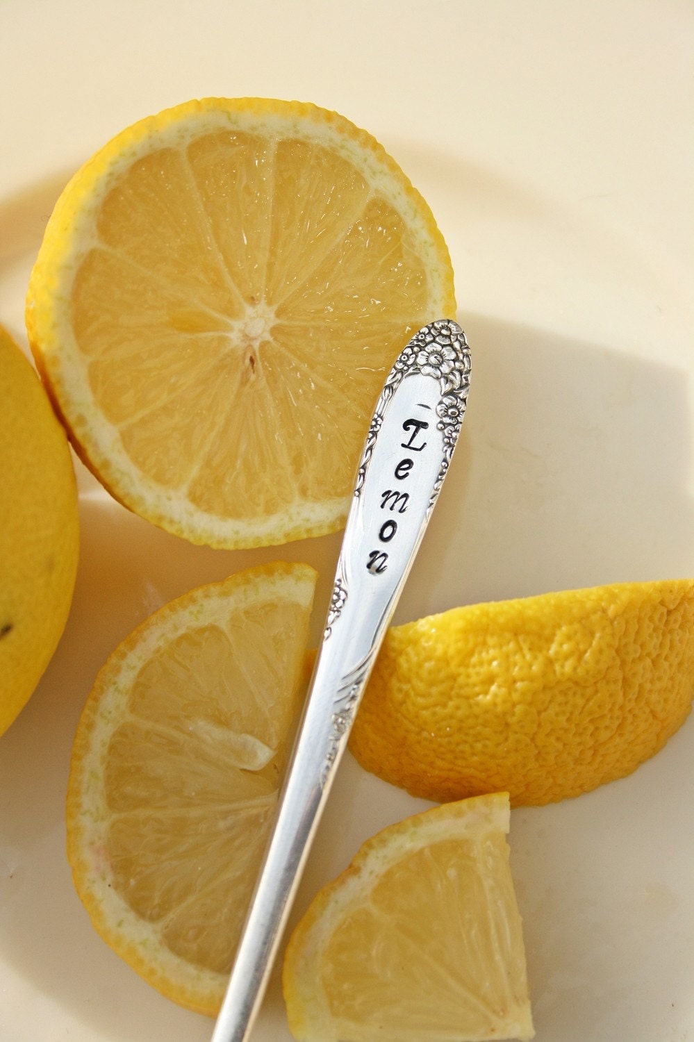 Vintage silverware fork lemon marker recycled silver plated flatware beachhouseliving on etsy
