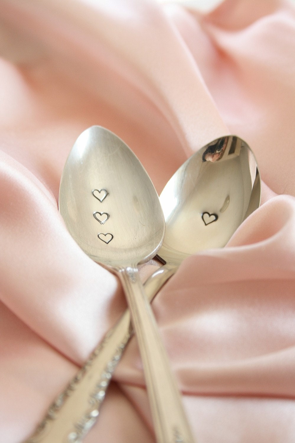 Vintage  his and hers spoons silver plated flatware valentines day