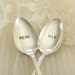 Vintage  his and hers spoons silver plated flatware valentines day