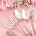 Wedding Silverware 6 Piece Set Reception Place Setting hand stamped silver plate  Heritage 1953  OOAK