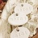 White Clay Merci French Thank You Petite Gift Tags: Hand  Stamped Organic Rustic Chic Set of 3