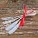 Butter spreaders, jam spreaders Hand stamped silverware Spread cheer joy love peace butter knives New