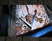 SALE -  Detail of Rusty Vintage 1948 Cadillac Emblem 1 - 12x18 High Quality Photo Oversized Poster Print