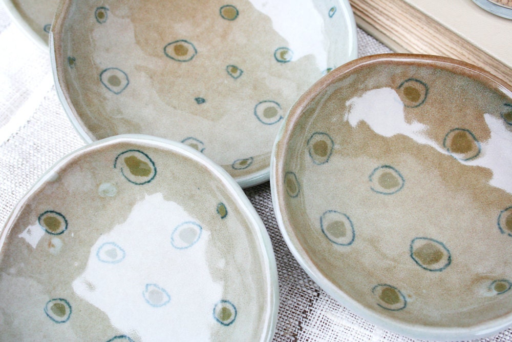 Set of four small stoneware bowls