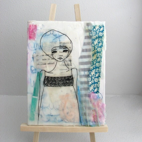 Dear... ORIGINAL beeswax collage