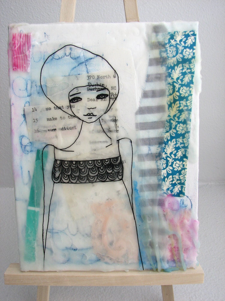 Dear... ORIGINAL beeswax collage