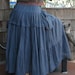 Take Me To Your Heart ... Steampunk Short Front/ Long back Tiered Blue Cotton Skirt With 2 Roomy Pockets