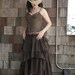 Take Me to Your Heart...Steampunk Short Front/ Long back Tiered Dark Chocolate Brown Skirt With 2 Roomy Pockets