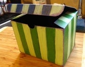 Gift Box - Whimsical Striped Green and Blue Gift Box--Large Box