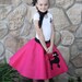 Girls Size S 4-5-6 Custom Made Patty Poodle Skirt and Scarf Set Your choice of Color