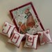 Miniature JOY Christmas Ornaments in Redwork Embroidery