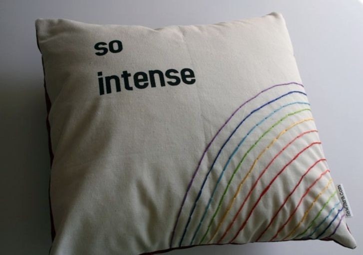 Double rainbow pillow cover