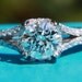 CUSTOM Made - 1.00ct Round - Split Shank- Halo - Pave - Antique Style - Diamond Engagement Ring 14K white gold - Weddings- Luxury- Brides
