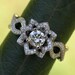 LOVE IN BLOOM - Flower Lotus Rose Diamond Engagement or Right Hand Semi mount Ring Setting - 14k white, yellow or rose gold -fL03