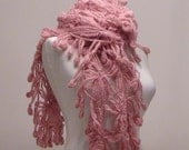 SUPER SALE Bridal Shawl Handmade Pink PoleStar Mohair Scarf
