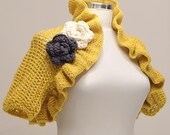 Yellow Handmade Shrug - Yellow Take Me Out Shrug - XL Size