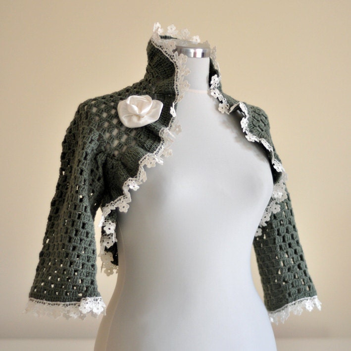 Handmade Shrug - Bridal Organic Cotton Salsa Shrug