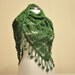 SUPER SALE Green Triangle Shawl - Organic Cotton and Express Delivery