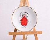 Miniature Hand-Drawn Porcelain Ashtray