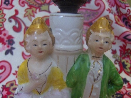 Victorian Couple Boudoir Lamp Vintage Fairyland Japan