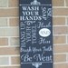 BATHROOM, Typography, PriMiTiVe  HaNd PaiNtEd WooD SiGn, WaLL DeCoR, Subway Art, HoMe DeCoR, HoUsEwArEs