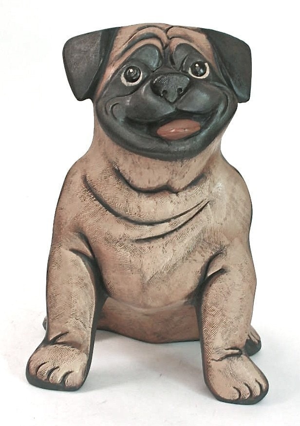 Large Pug Dog Sculpture Life Size by pleetart on Etsy