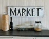 Vintage-style MARKET sign, farmhouse decor