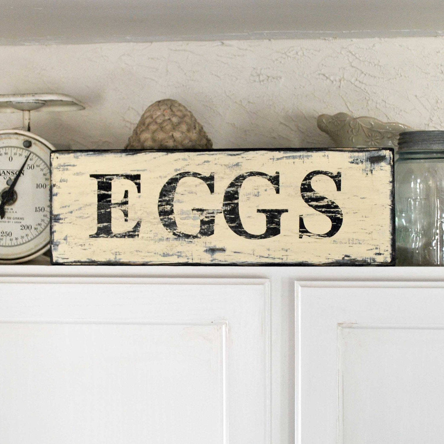 Distressed Vintage-style EGGS sign