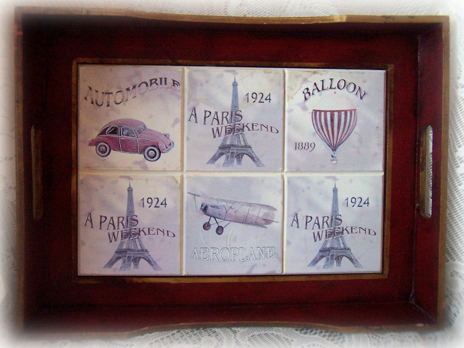 PARIS  Vintage SERVING TRAY