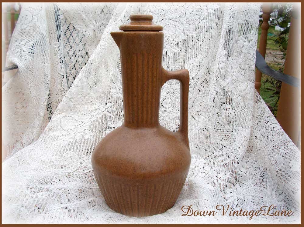 Vintage Brown Tall Tea Pot or Jug TREASURY Item