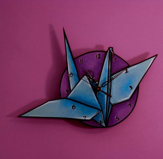 Paper Crane Origami Art Clock