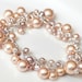 Peach Pearl Bracelet. Bridesmaids Bracelet, Chunky Pearl Bracelet. Freshwater Pearl Crystal Jewelry for the Beach Wedding