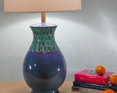 Vintage Blue Italian Pottery Lamp