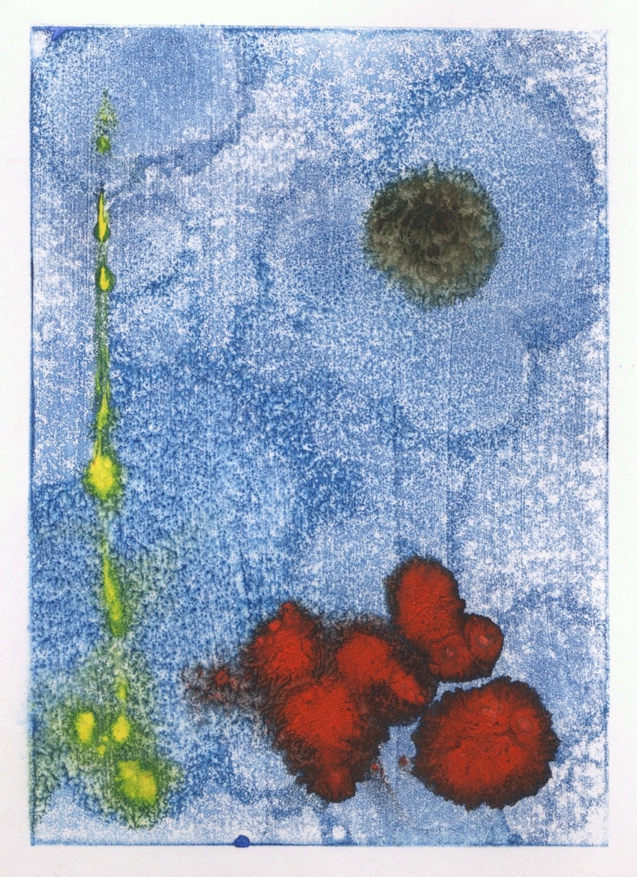 luna crescens, Monotype Print