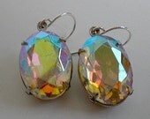 Opalescent Glass Stone Earrings