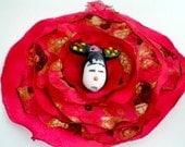 Geisha Girl Flower Hair Clip or Brooch