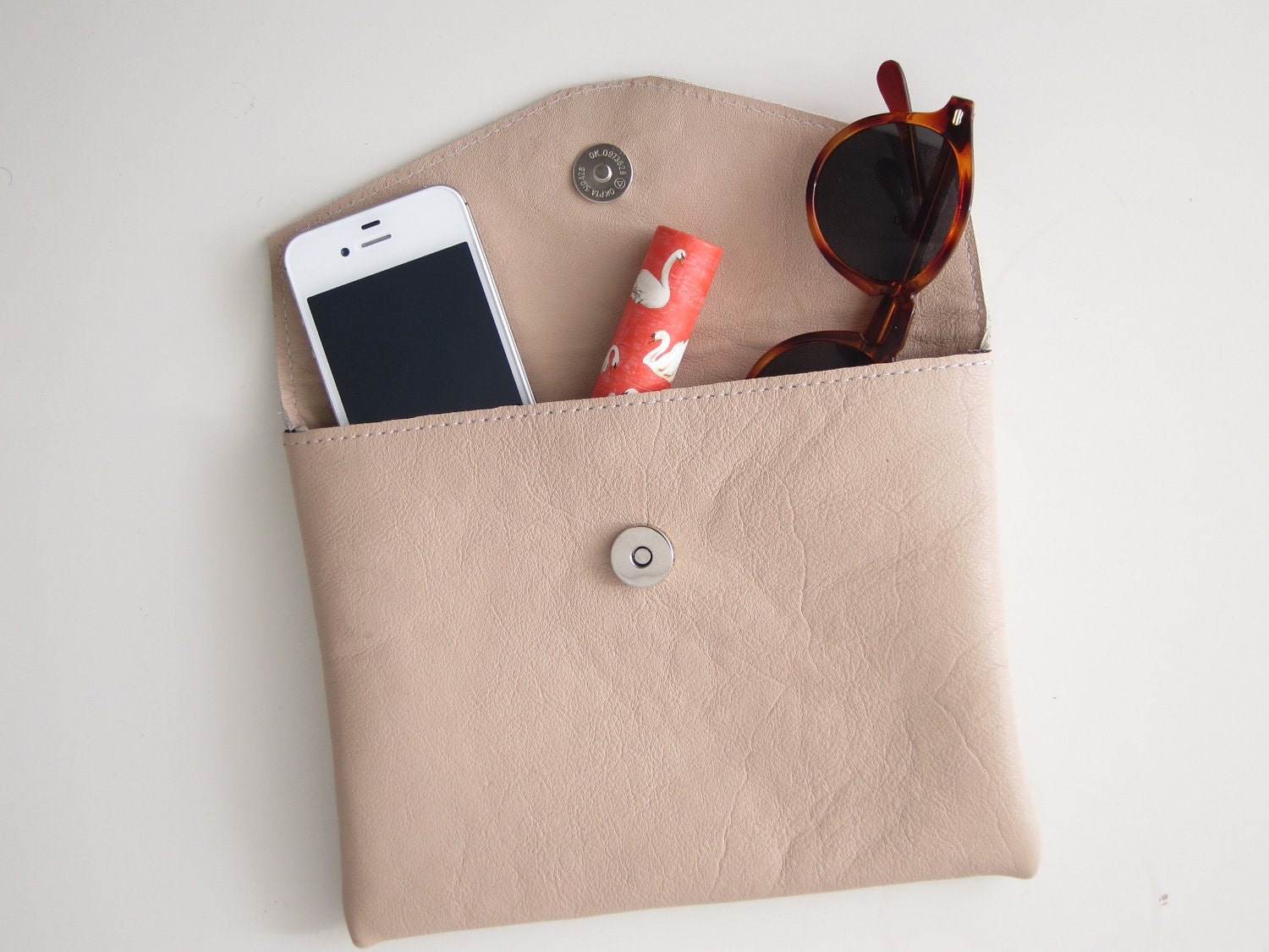 Sarah leather clutch (Handmade to order)