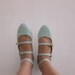 Chloe leather triple strap flats
