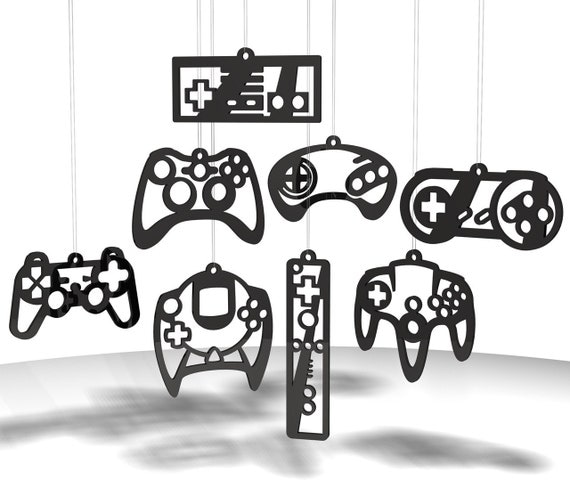 Video Game Controller ornaments - Black acrylic