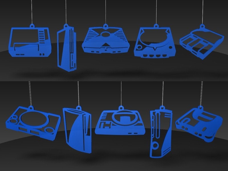 Video Game Console ornaments - Blue acrylic