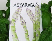Three Asparagus Postcards, gardening quotation on back, 4 in x 6 in, silky smooth cardstock