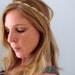The Natalie II - Silver Rhinestone and Gold Beaded Tie Headband or Halo