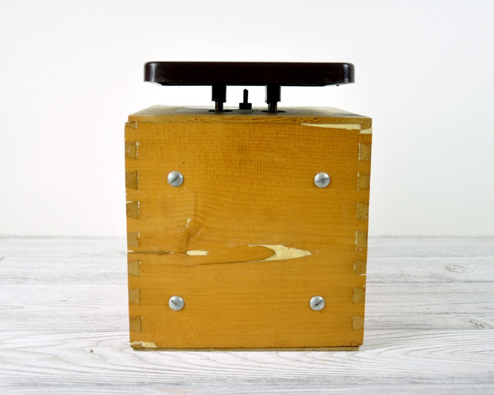 RESERVED - Vintage Mid Century Wood Kitchen Scale