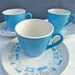 Vintage Blue Heaven Tea Cups and Saucers Set of 3