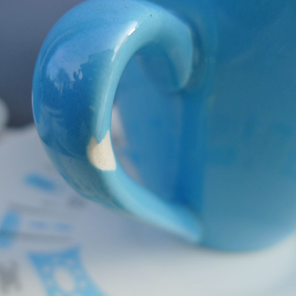 Vintage Blue Heaven Tea Cups and Saucers Set of 3