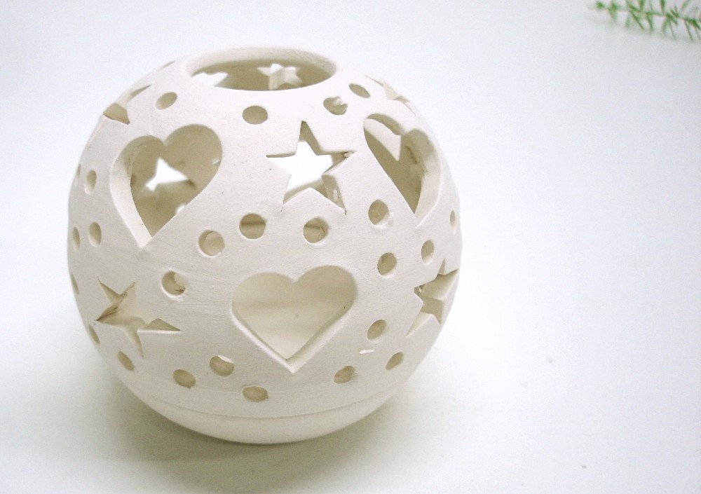 Modern White Mothers Day ceramic candle holder Minimalist Gift Wedding Decoration Natural Romantic Heart Candileria handmade